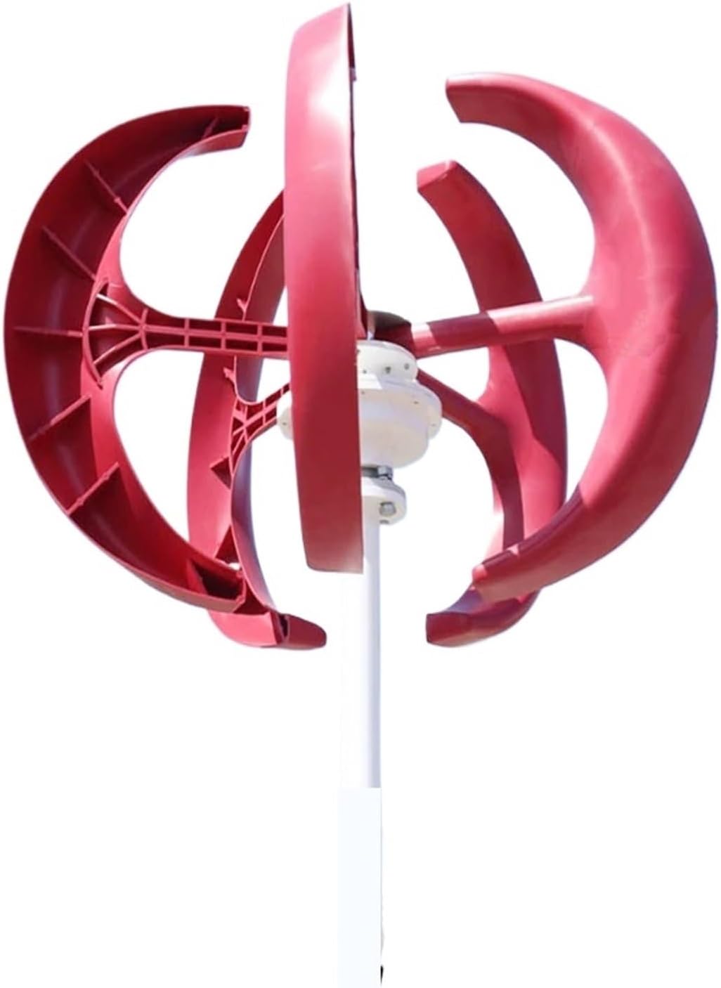 Wind Turbine Generator Kit, 5000W Home Low Noise Wind Power Turbine Electric Generator 5KW 12V 24V Vertical Windmill Low Wind Speed Starting Wind Turbines(Rojo,12V)