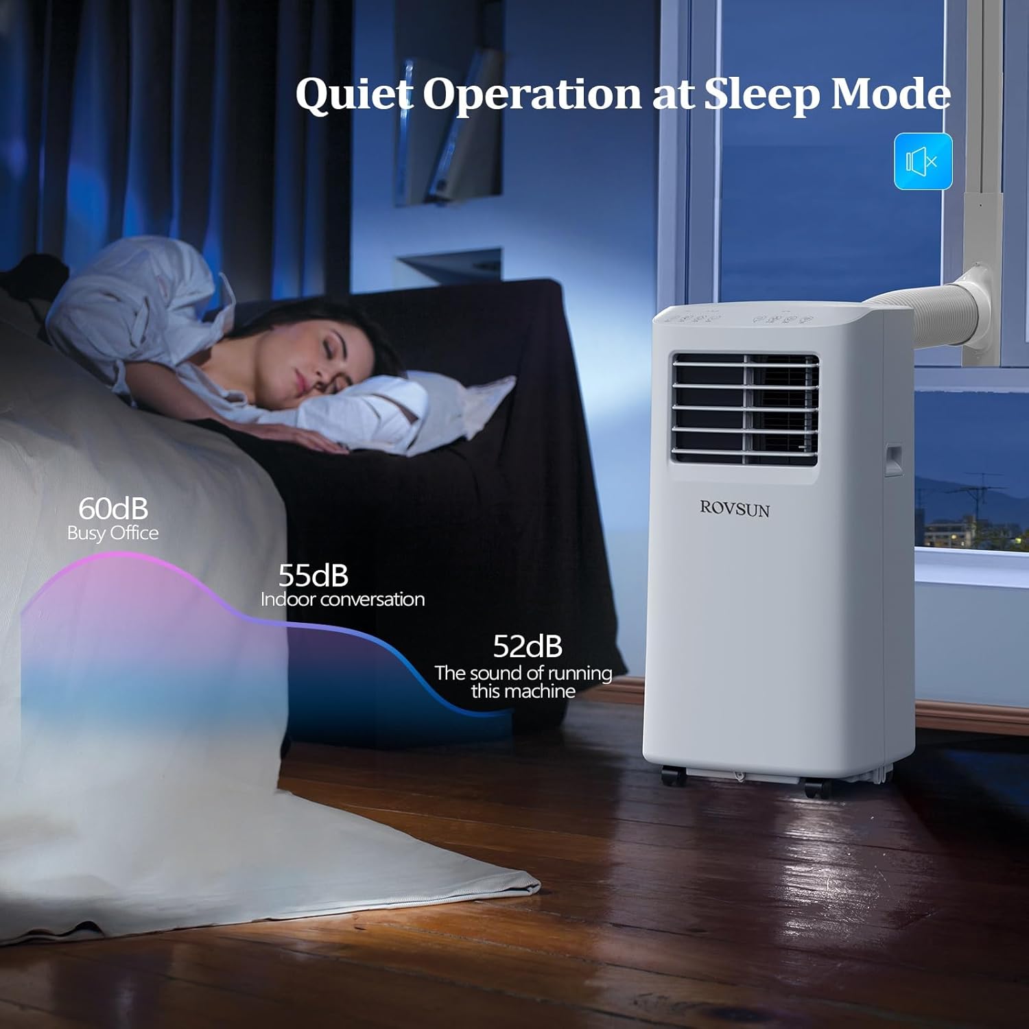 ROVSUN WiFi Enabled Smart 8000 BTU Portable Air Conditioner with Remote & APP Control, 3-in-1 Cooler, Dehumidifier & Fan, Powerful Room Mobile AC Unit with Rolling Wheels & Easy Installation Kit