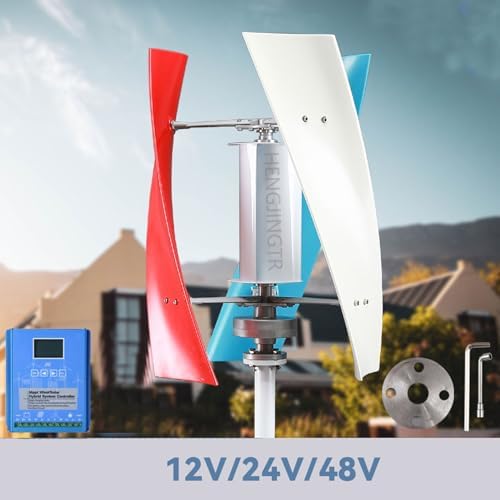 1000W-5000W Vertical Axis Wind Turbine Generator Kit - 220V/48V/24V/12V AC, Low Speed Start, Perfect for Home & Street Lighting, Eco-Friendly Wind Power Solution
