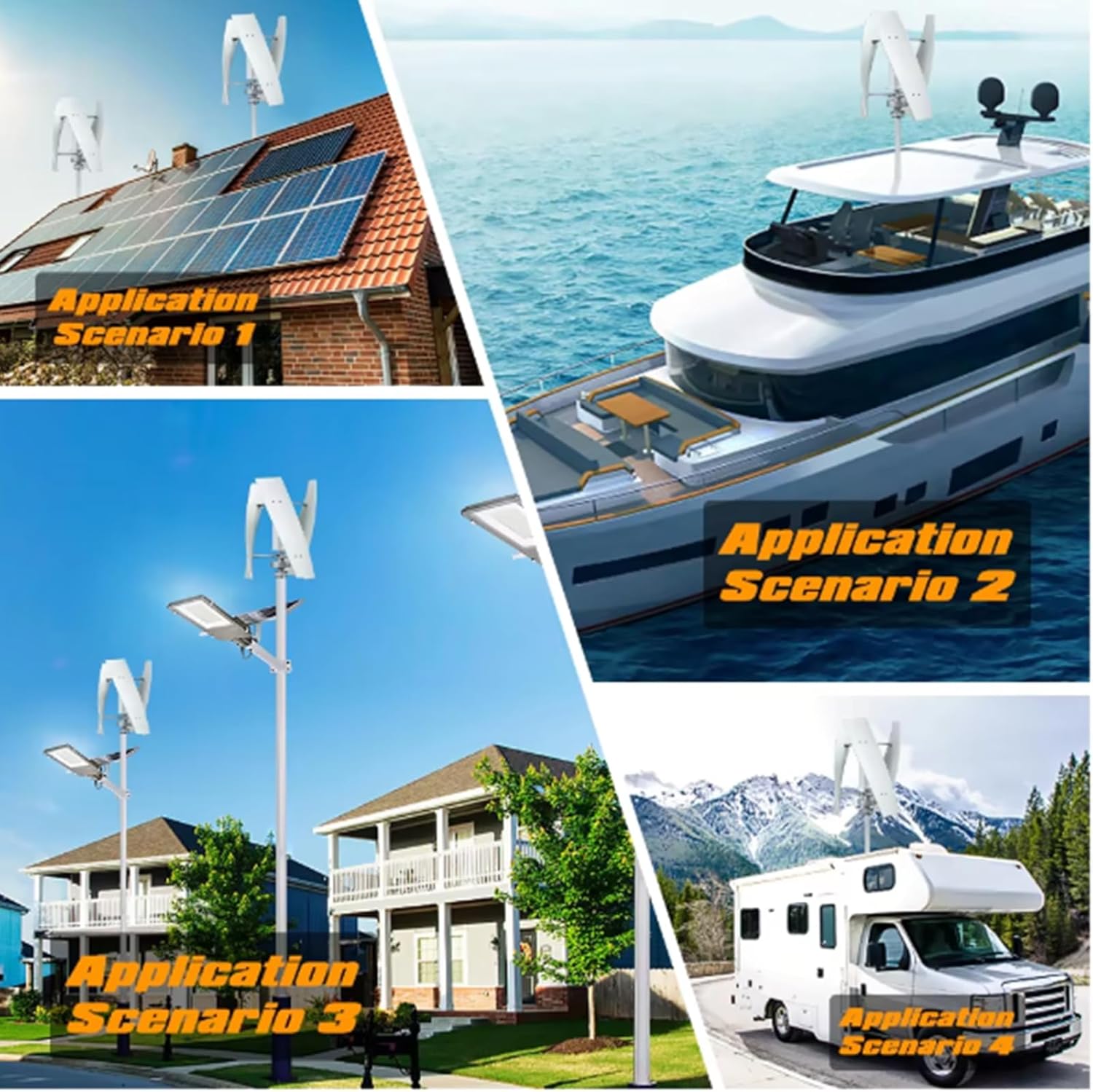 10000W Courtyard Vertical Wind Turbine Kit, 12V 24V 48V 220V AC Wind Turbine with MPPT Charger Easy to Assemble Suitable for Motorhomes and Ships