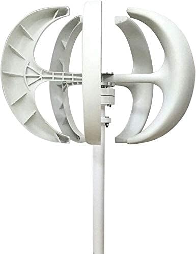 Wind Turbine Generator 24V 600W 5 Blades Vertical Axis Wind Turbine Kit 2ms Low Wind Speed Starting Wind Power Generator with Controller for Home Camping Boat Use White (24V)