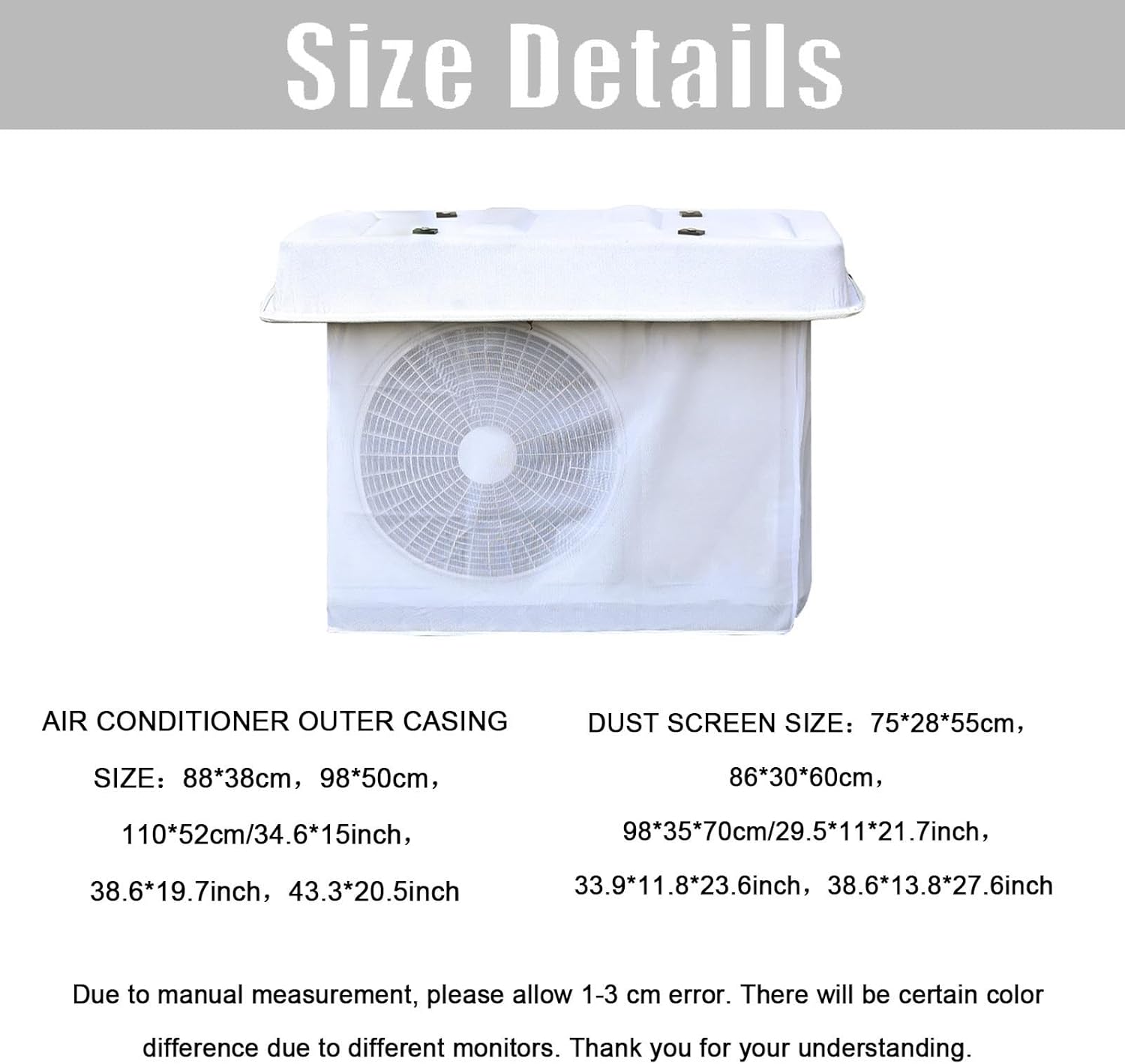 Window Air Conditioner Unit Cover, Air Conditioner Protection Cover Waterproof Defender Rain Snow Protection Sheet(Black net,43.3*20.5inch)