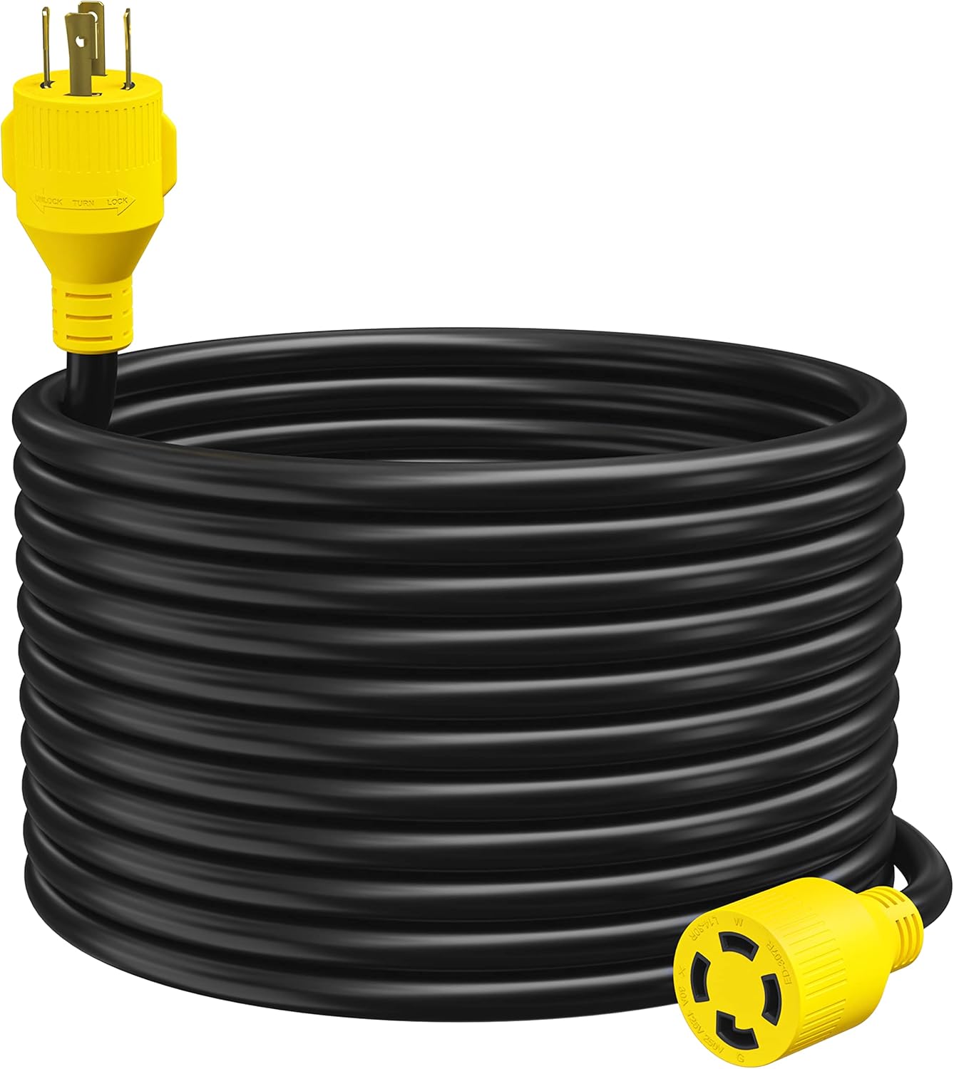 4-Prong 50 Feet 30 Amp Generator Cord, 10 Gauge Heavy Duty L14-30 Generator Power Cord Up to 7,500W (50-Feet)