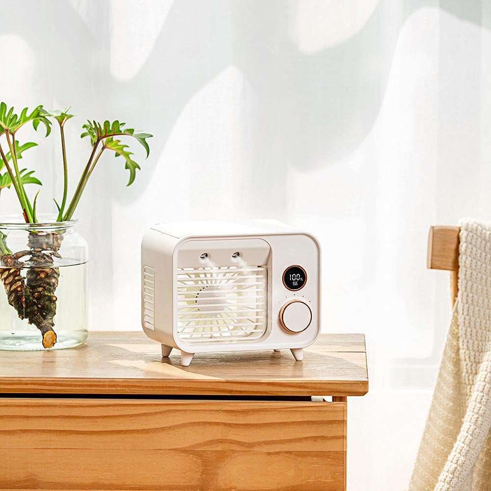 Personal Air Cooler, 3-in-1 Silent Retro Portable Mini Air Conditioner, USB Charging Evaporative Air Cooler Humidifier Purifier-Black