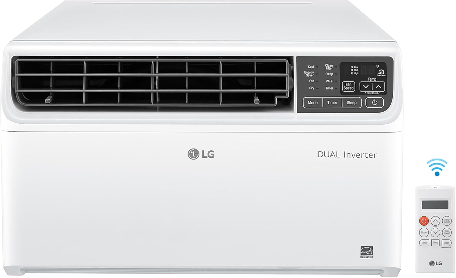 LG 23,500 BTU Dual Inverter Smart Window Air Conditioner, 230V, Air Conditioner Cools Rooms up to 1,440 Sq. Ft., Ultra Quiet Operation, with LG ThinQ, Amazon Alexa & Hey Google, White