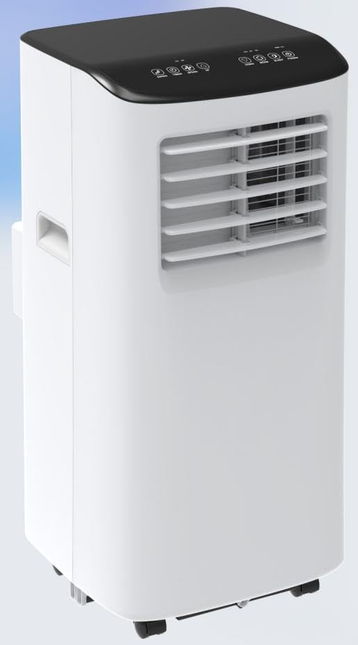 Portable Air Conditioner - 8,000 BTU, 3-In-1 Functionality (Cooling, Dehumidification, Fan), Cools Up to 350 Sq.Ft, Full-Function Remote Control, Includes Window Kit,White+Black