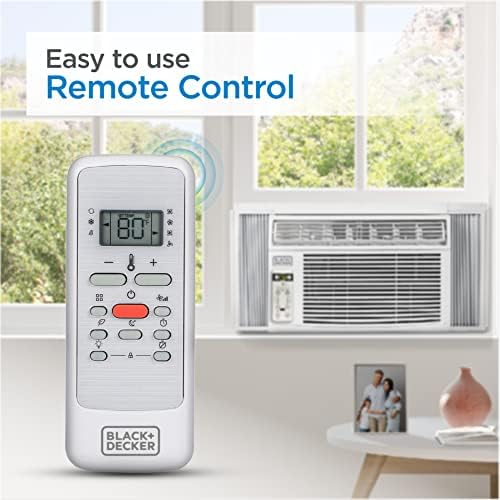BLACK+DECKER Window Air Conditioner 14300 BTU, AC Window Unit Cools Up to 700 Square Feet, Window AC Unit with Remote Control, 3 Cooling Speeds and Fan Only Function, BD145WT6, White