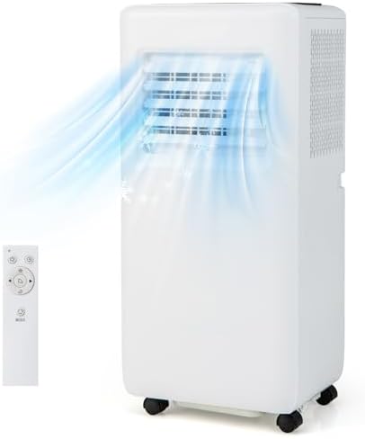 DORTALA 10000 BTU Portable Air Conditioner, 3-in-1 Floor Standing AC Unit with Remote Control, 24H Timer, Window Installation Kit, Cool Rooms Up to 350 Sq.Ft