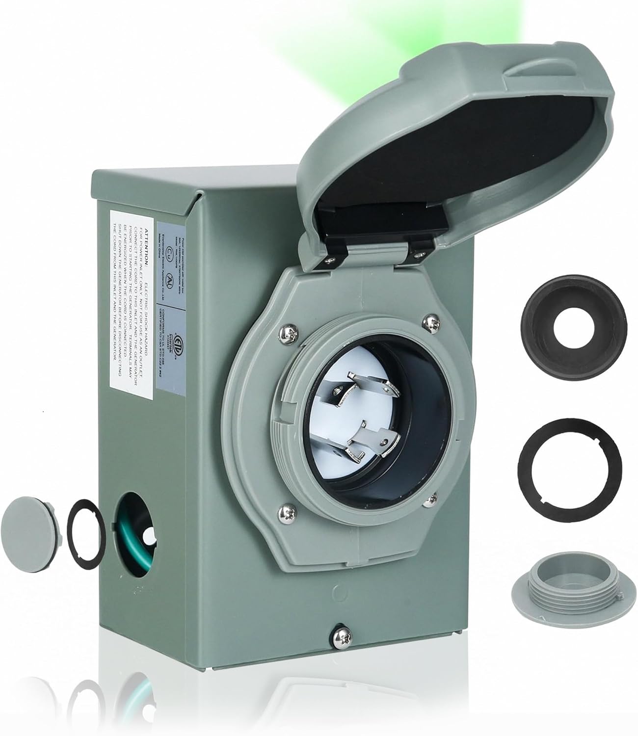 30 Amp Generator Extension Cord 15 Ft & 30 Amp Generator Inlet Box