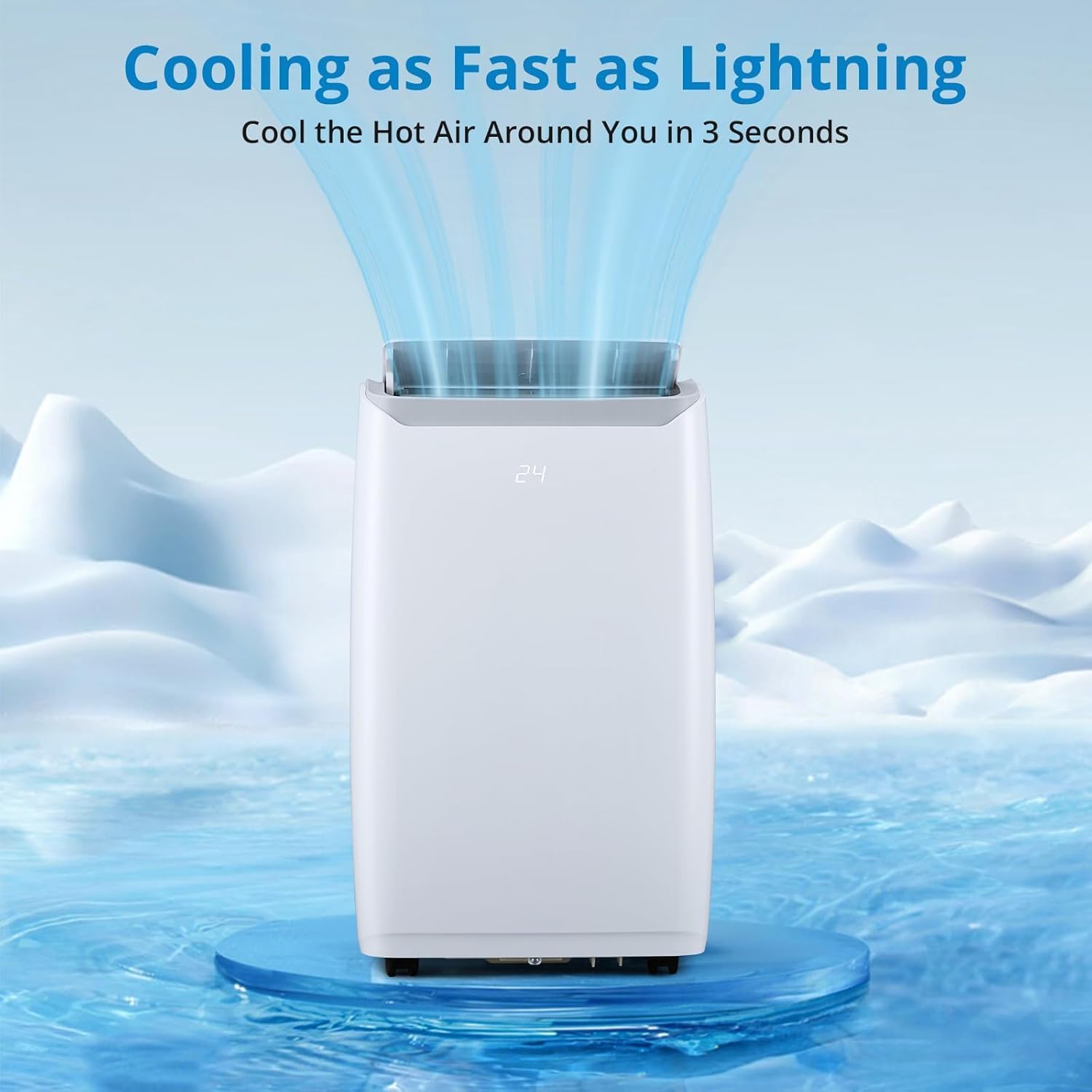 12,000BTU Portable Air Conditioners Cools Up to 550 Sq.Ft, Portable Ac Built-In Cool, Dehumidifier, Fan, Sleep Modes With Digital Display, Room Air Conditioner With Remote Control/Installation Kits