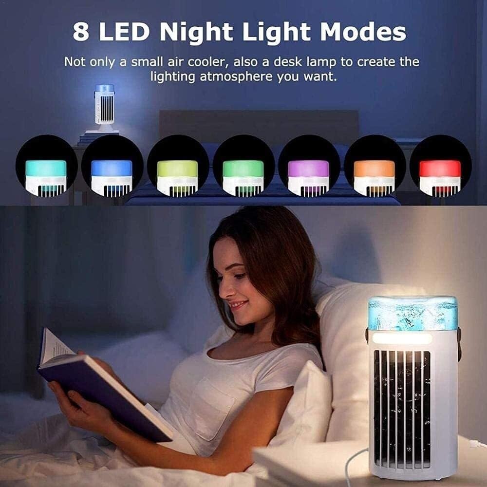 Portable Mini Air Cooler, Mini Portable Air Conditioner 3in1 Personal Air Conditioner Fan Humidifier Purifier
