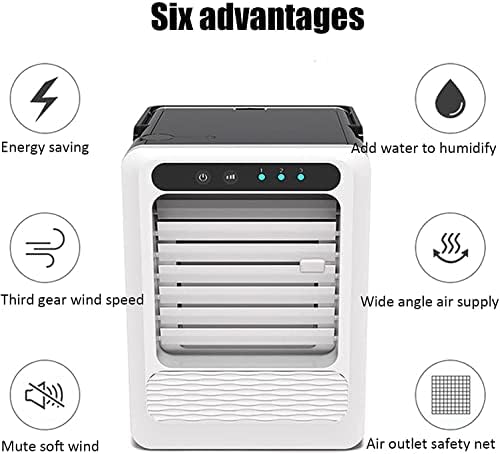 Portable Air Conditioner Cooling Fan 3 Speeds Mini Personal Air Cooler Evaporative USB Desktop Fan for Room Home Office