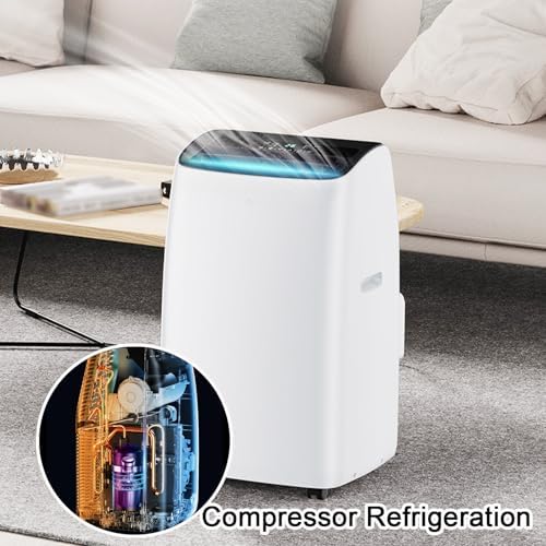 11000 BTU Portable Air Conditioners for Bedrooms with Remote Control Timer Dehumidification Function Small Room Air Conditioner for Bedroom Office, 220V