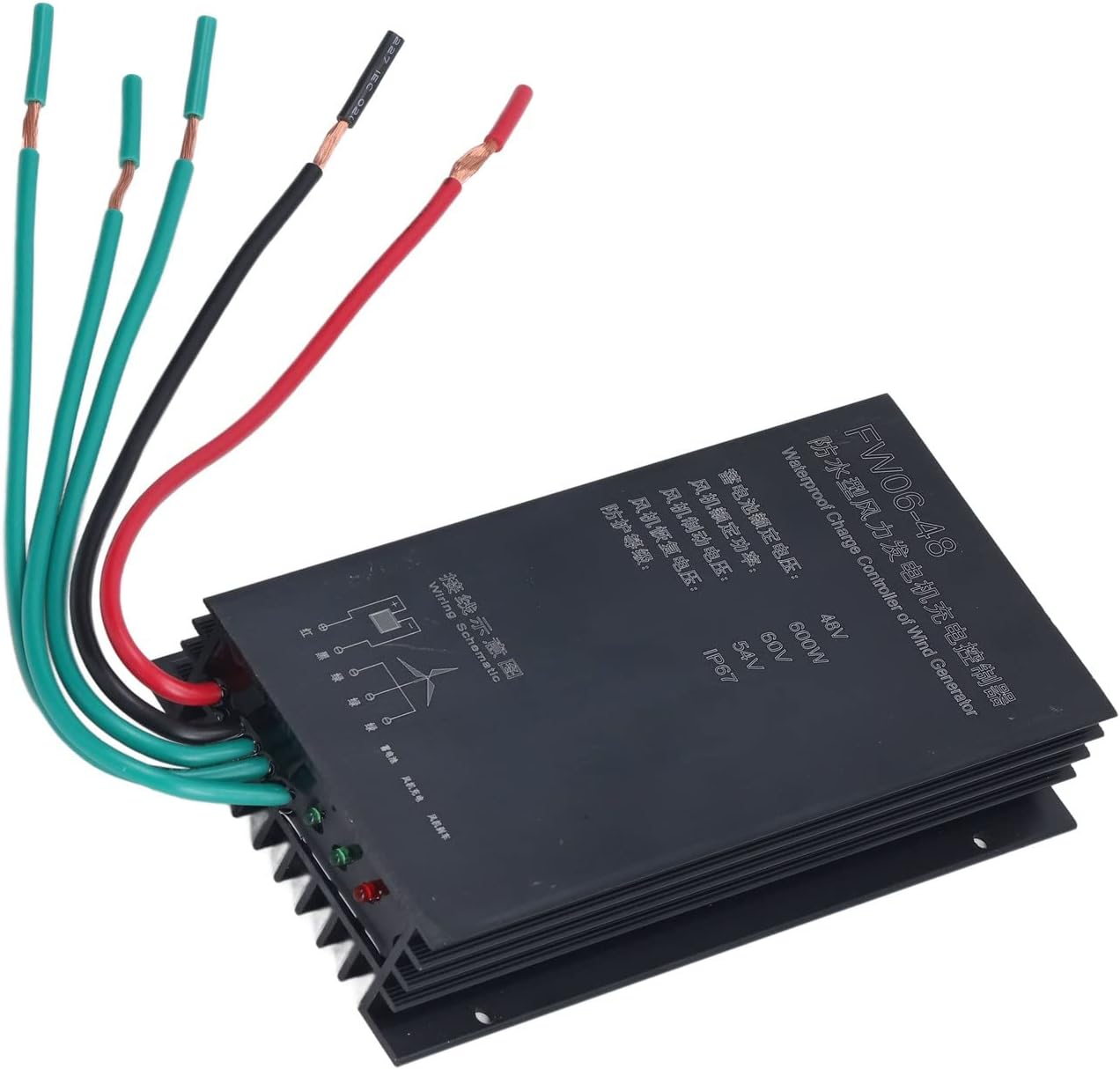 48V 600W Wind Charge Controller, IP67 , Aluminum Alloy - Automatic Battery Charging, Efficient Heat Dissipation, for Wind Turbine Generator Systems