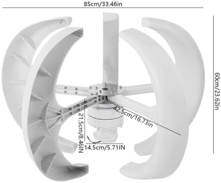 Kang 5000W Vertical Axis Wind Turbine Generator - 5 Blades, 12V/24V/48V/220V, Permanent Magnet, Waterproof IP67, Efficient Power for RVs, Terraces & Off-Grid Use