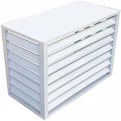 Ac Covers for Outside Air Conditioner Cover Fence Ac Unit Cover Metal, Noise Reduction, for Outdoor Hide and Privacy Bianco 4 Sides for 2~3