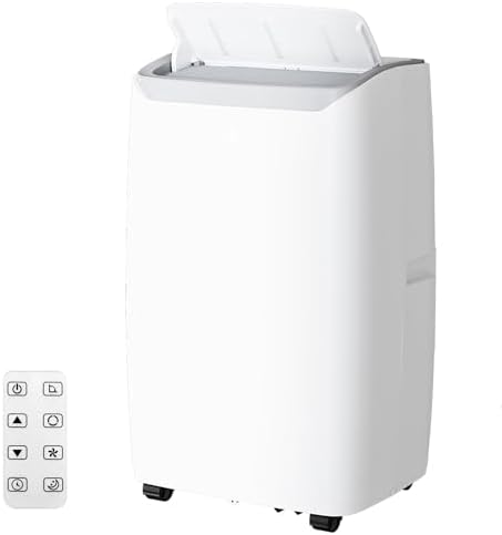 Portable Room Air Conditioners, 12,000 BTU Portable AC Unit with Multi-Speed Fan, AC Unit Cools up to 550 Sq.Ft, with Remote Control/LED/3 Speed/Auto Swing/24H Timer, Installation Kits for Large Room