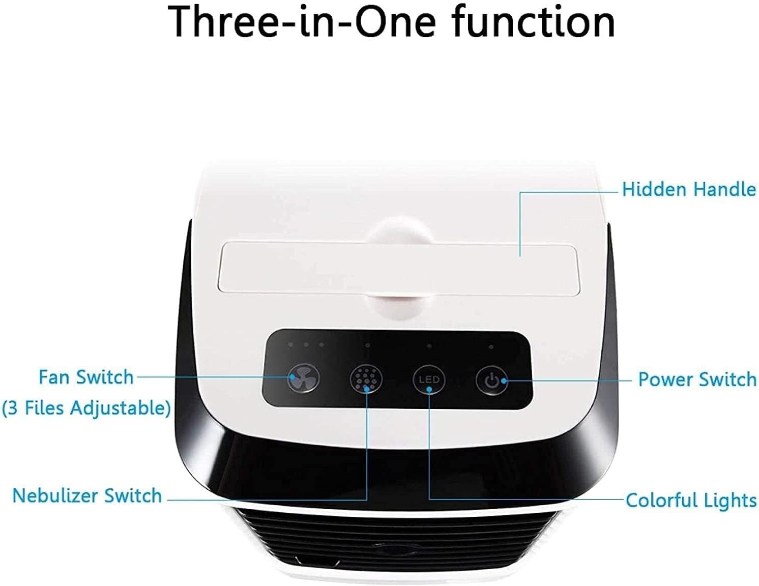 Portable Air Conditioner Mini, USB Portable Air Cooler Fan Air Conditioner Desktop Air Cooling Fan Humidifier Purifier