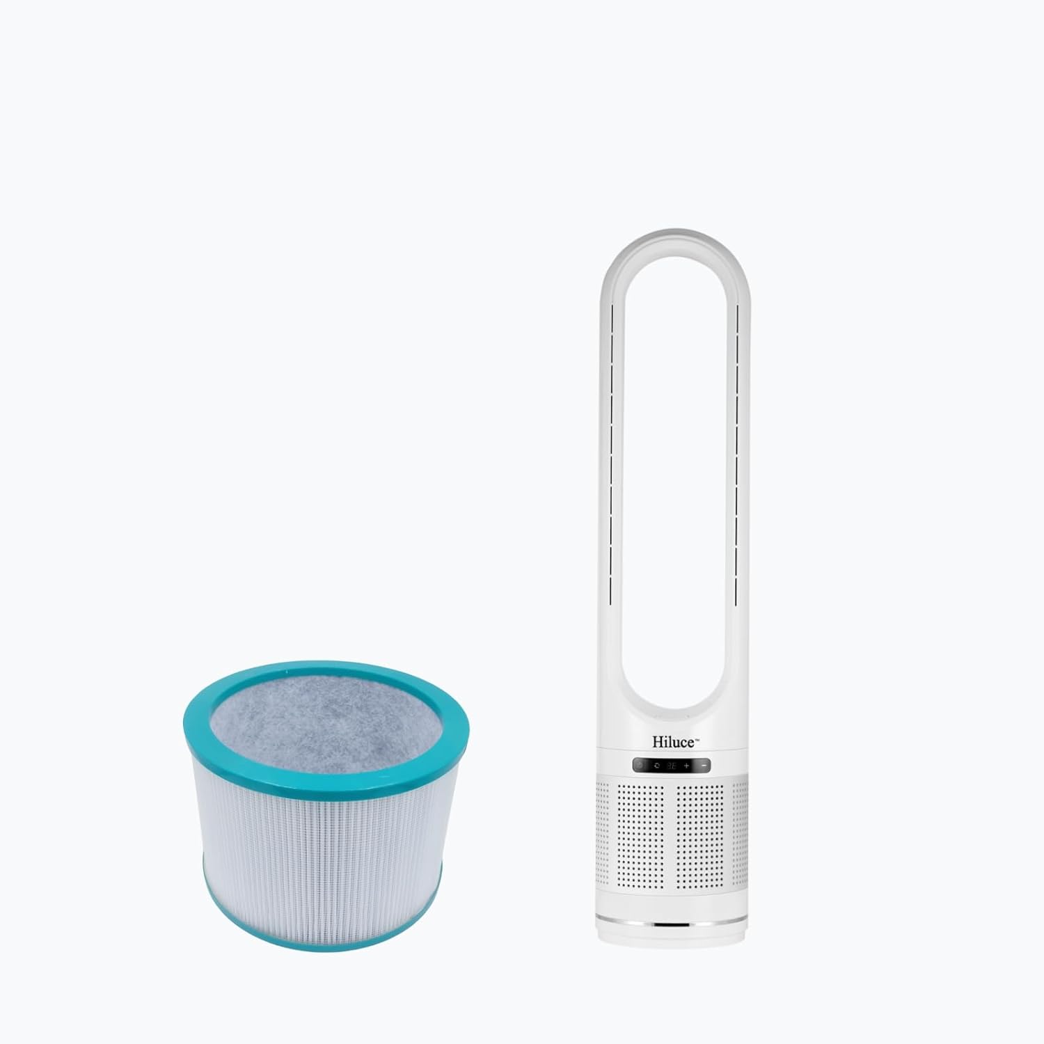 Space Heater Tower Bladeless Fan, Heater and Cooler Fan Combo with Remote,Installation Free Quiet 80°Oscillating, 8 Speeds, 9H Timer, HEPA Filter, 32 inch Large