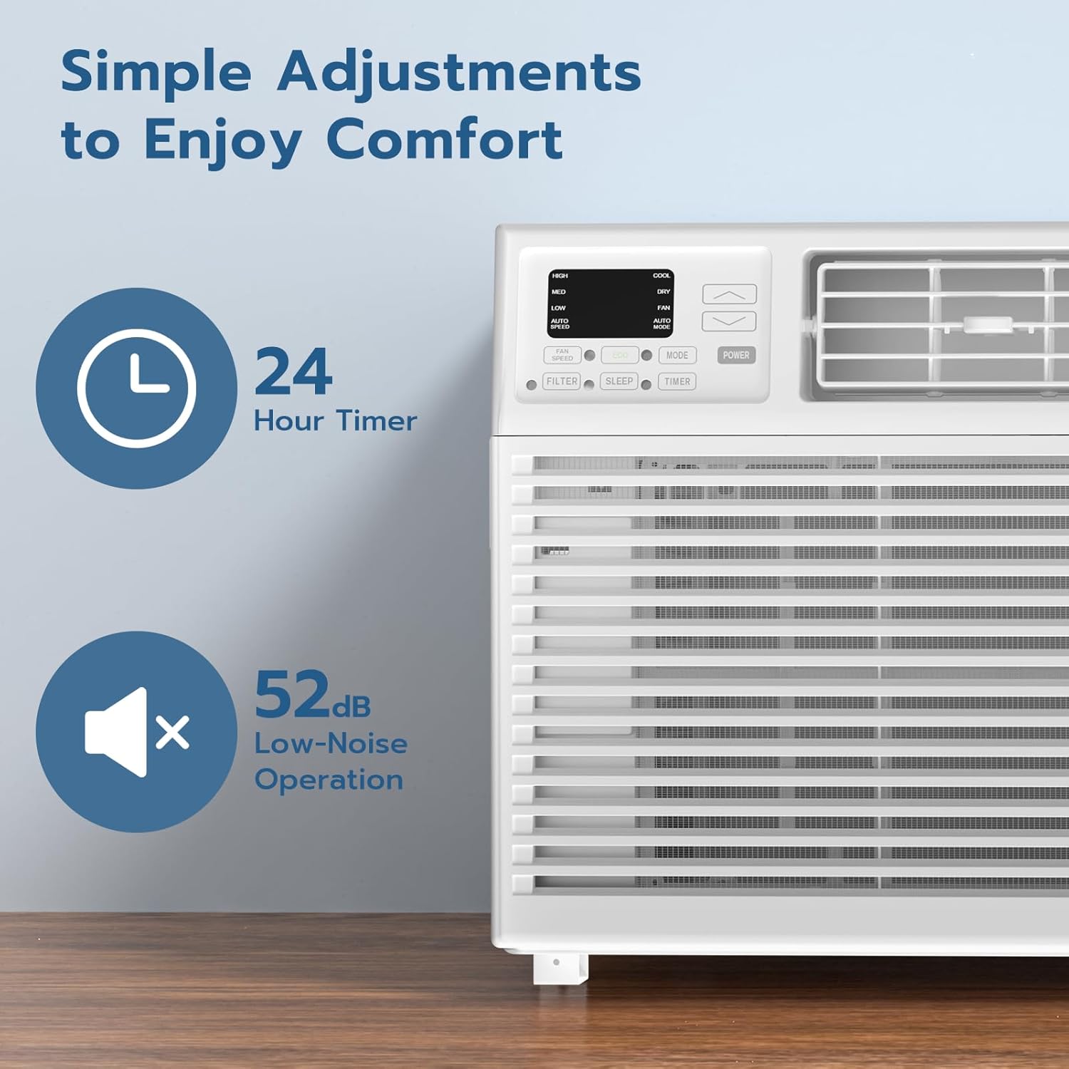 ZAFRO Window Air Conditioners 8000BTU, Cools 350 Sq. Ft,2 Cooling Mode & Fan Speeds,Ultra-Quiet Remote,White