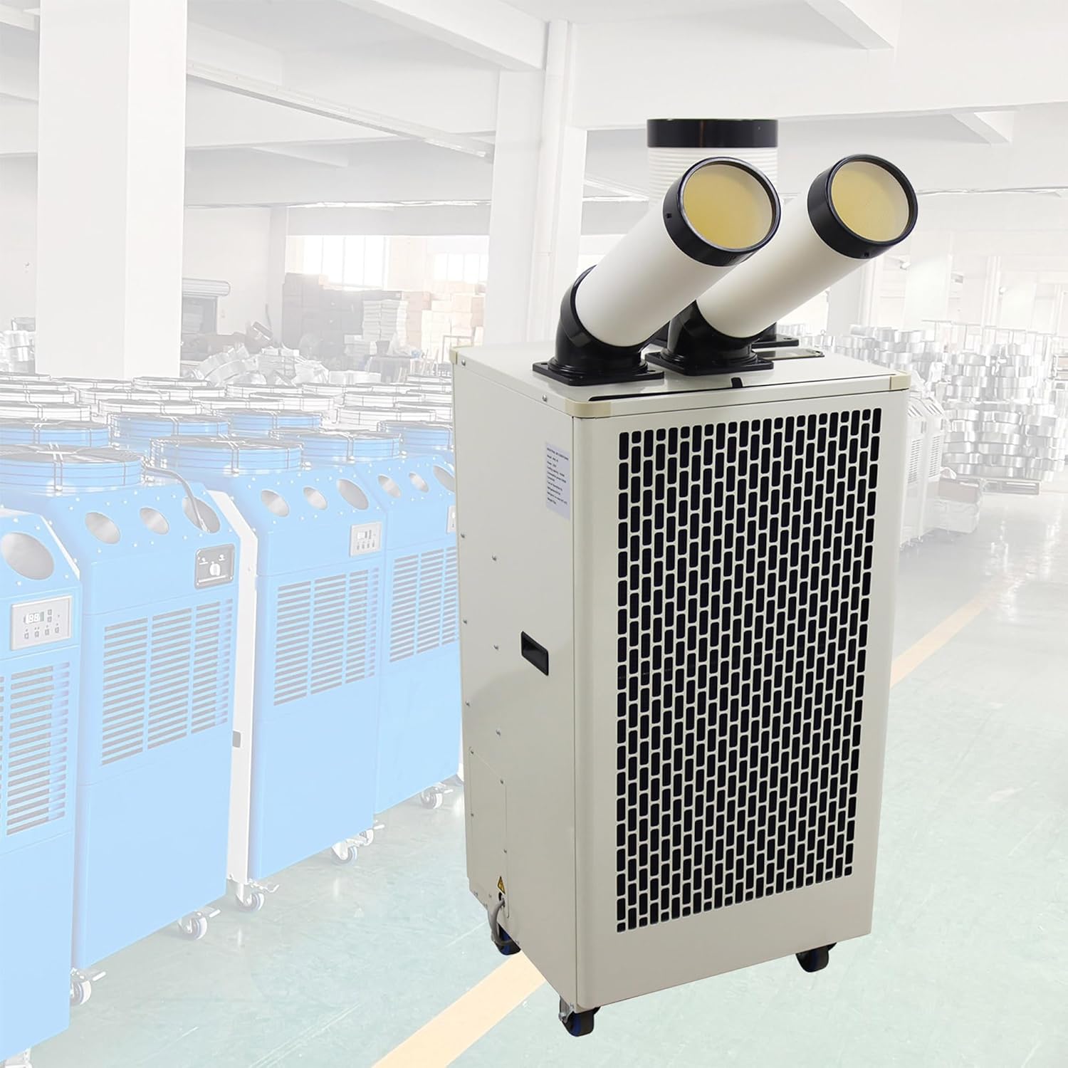 Industrial Air Conditioner Outdoor Indoor Spot Mobile Air Cooler 780m³/h Commercial Aircon with Two Outlet Tubes 220V