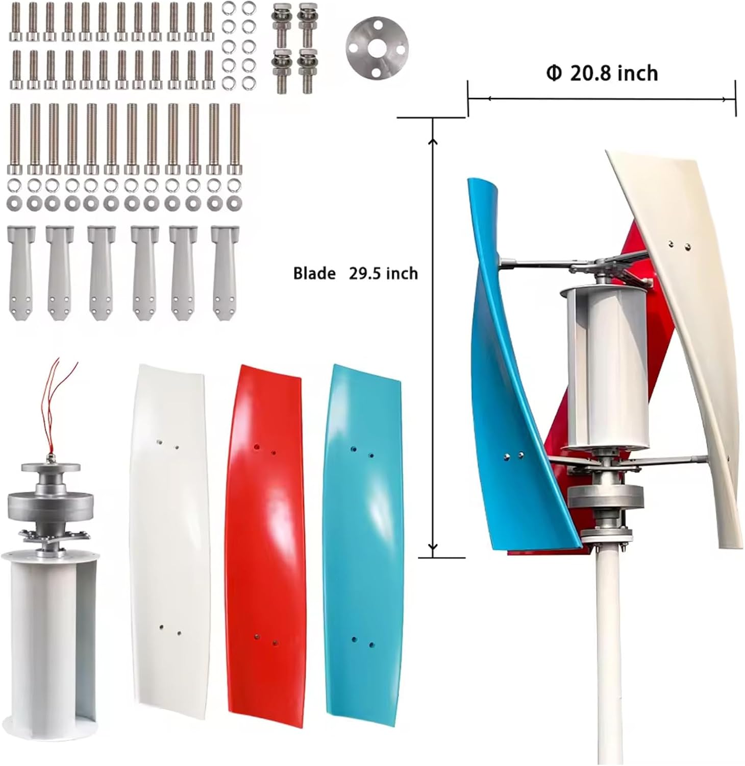 6000W Vertical Wind Turbine Kit for Home Use - Efficient 24V Renewable Energy Generator, Eco-Friendly Power Solution, High-Performance Wind Energy System