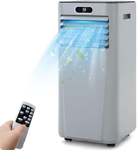 DORTALA Portable Air Conditioner 10000BTU, 3-in-1 AC Unit with Remote Control, Dehumidifier, 24H Timer, Window Kit, Standing AC Cooling Unit for Home Office, Grey