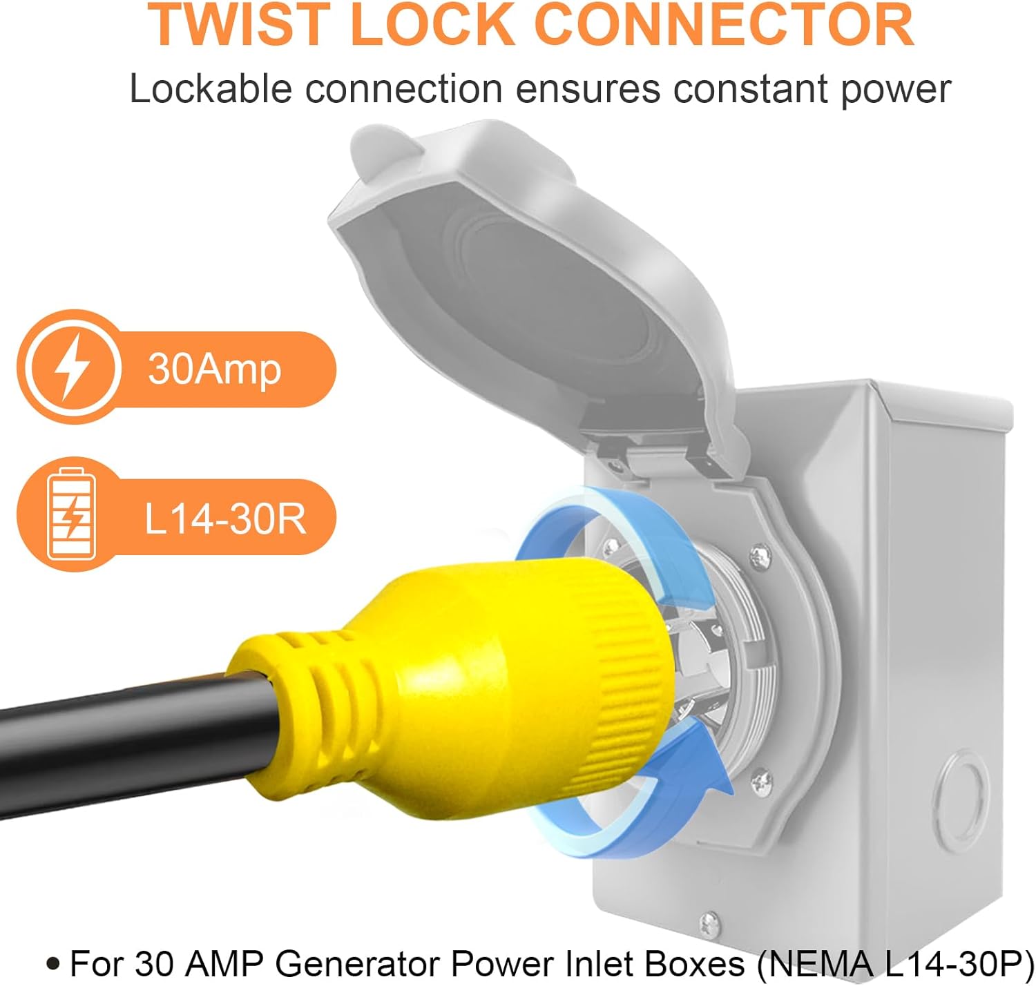 10 FT NEMA 14-50P to L14-30R Generator Transfer Switch Adapter Cord and Generator Adapter NEMA L14-30P to L14-20R