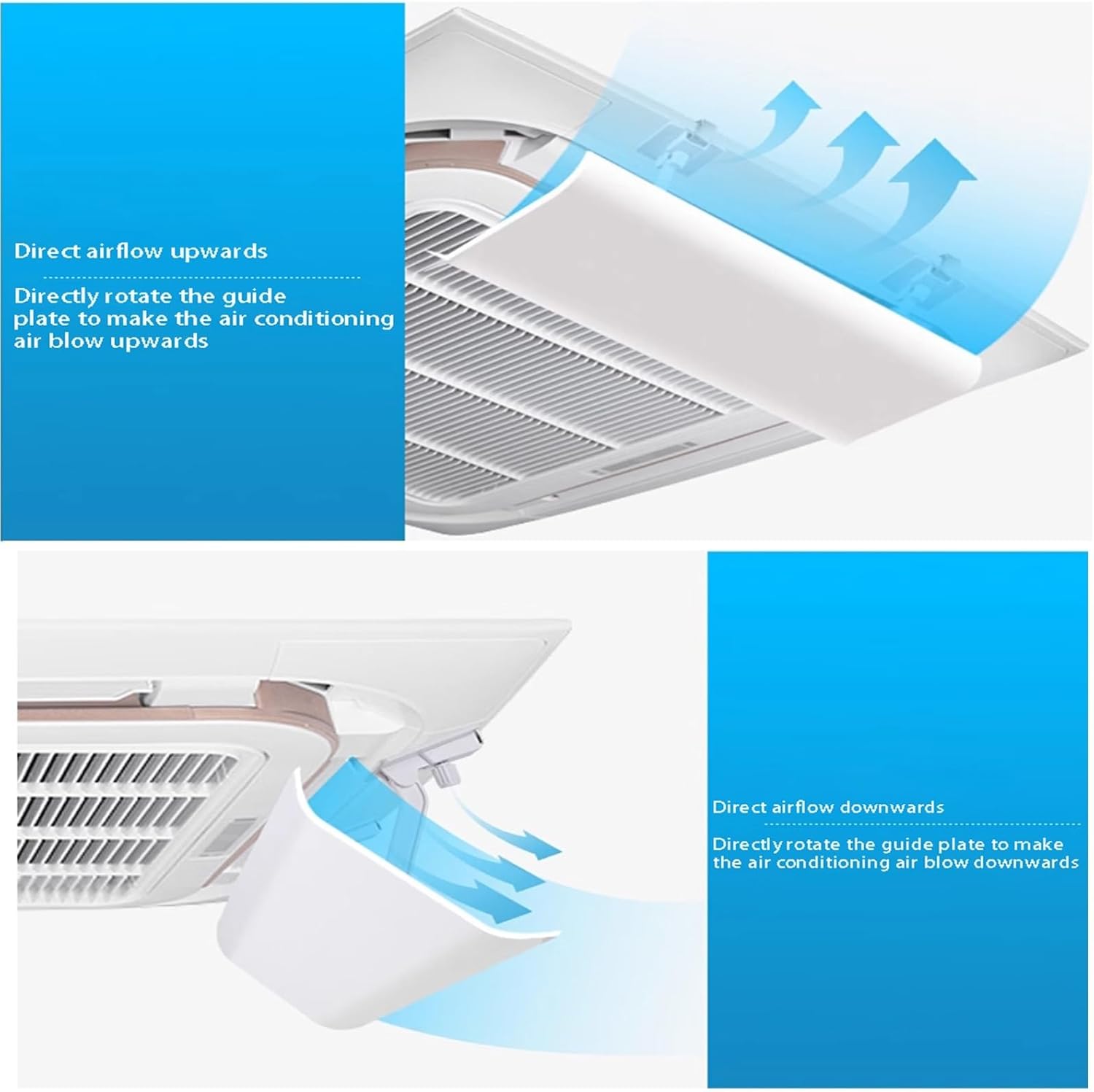Air conditioning deflector Angle Adjustable Air Conditioner Deflector for Ceiling Central Air Conditioning, Hotel Home 11.8 Inch Widened Prevent The Air From Blowing Straight