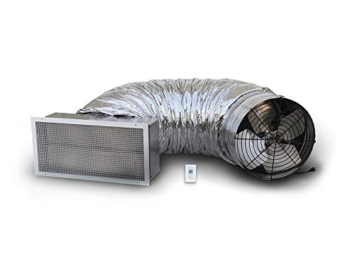 air+health Cascade CA-2 Whole House Fan | Great for Small Home (1200 Sq. Ft.) | 2 Speed Wall Switch | 2369 CFM | PSC Motor | Gravity Damper
