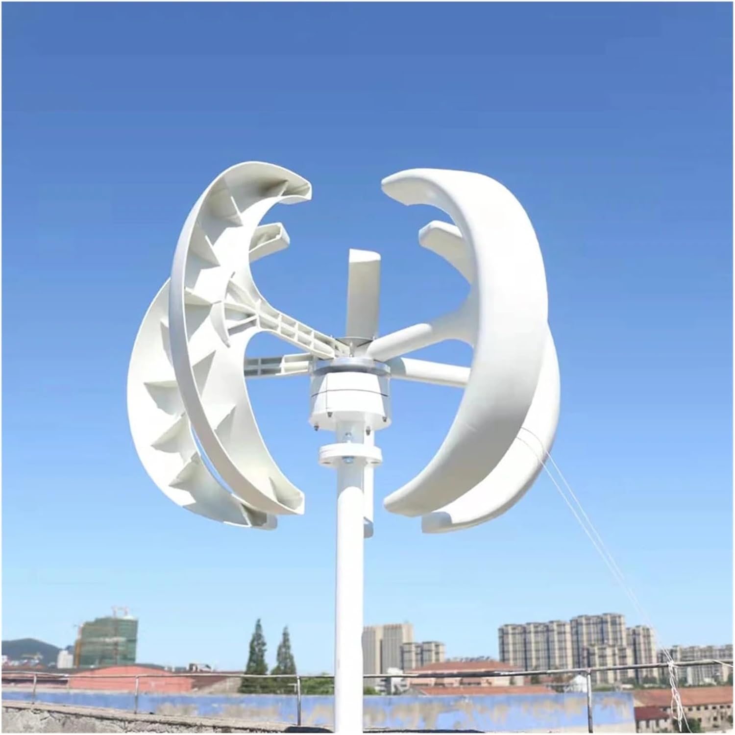 Wind Turbines, 5000W 24V 48V Vertical Wind Turbine Small Wind Turbine for Home Use(White,24V)