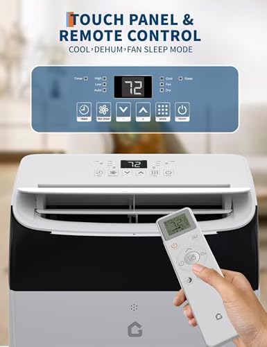 14000 BTU Portable Air Conditioner for 750 Sq.Ft - 3 in-1 AC Unit with Cooling, Dehumidifier & Fan Modes, Remote Control, Timer & Ultra-Quiet Operation for Home/Office