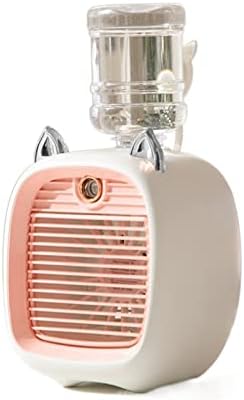 Humidifiers for Bedroom 1200/2400mAh Air Conditioner Portable Camping Fan Rechargeable Spray Cooling Cute Air Humidifier Fan Outdoor Home Humidifier for Home (Color : 2400mAh Pink)