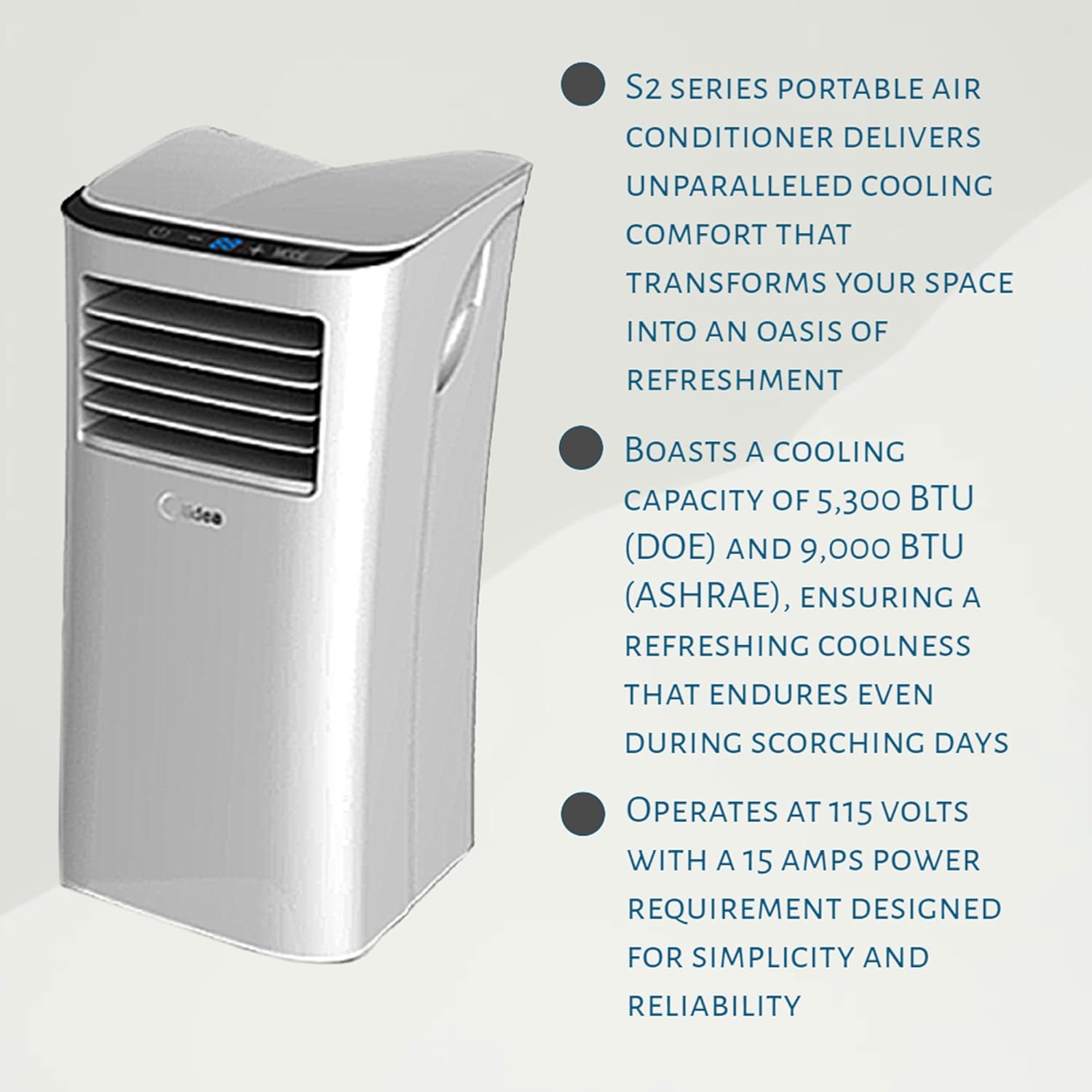HomePointe S2 Series 5,000 BTU Portable Air Conditioner Corded Electric Cooling Fan Unit with Window Exhaust Kit for Home and Office Room Use