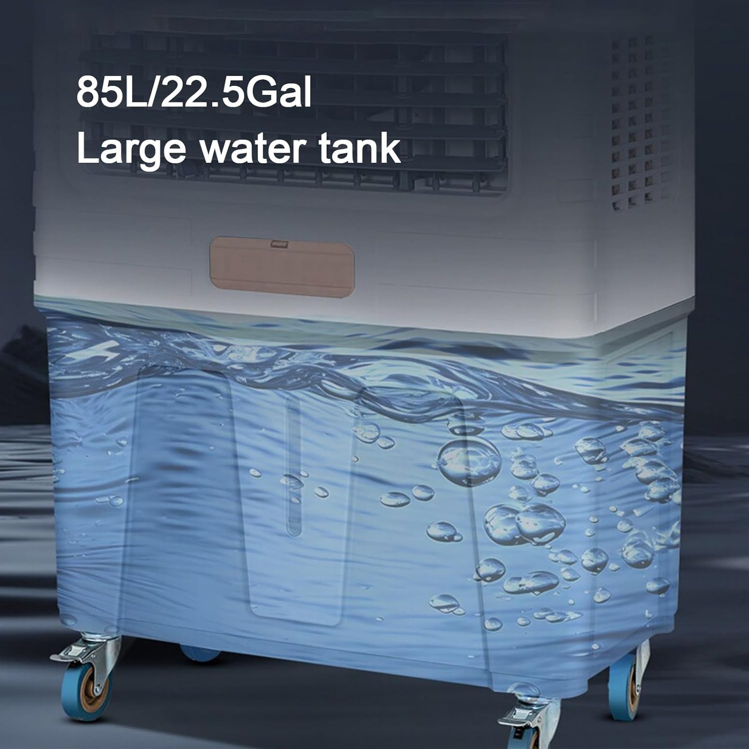 Swamp Cooler Air Conditioner, Evaporative Air Cooler with 26.4 Gallon Water Tank and Remote, 4 Ice Box, 8H Timer, Portable Cooling Fan with 3 Speeds for Commercial, Industrial, Garage, Outdoor Use