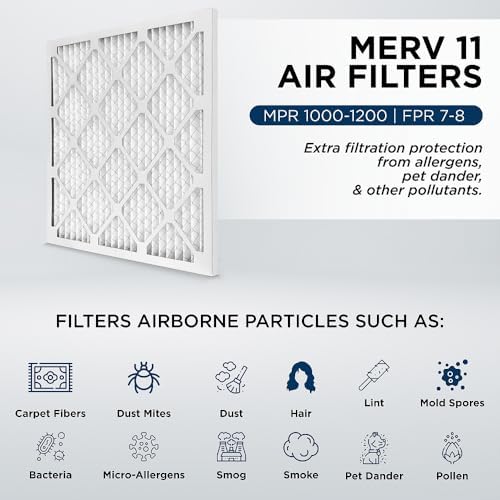 Mann+Hummel 20x20x2 MERV 11 Pleated HVAC AC Furnace Air Filters. Case of 12. (Exact Size: 19.5 x 19.5 x 1.75 Inches)