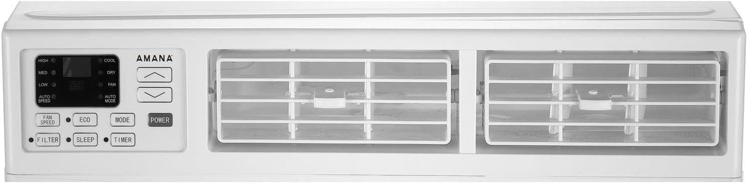 Amana 24,000 BTU 230V Window-Mounted Air Conditioner with Remote Control, AC for Rooms up to 1500 Sq.Ft, 24H Timer, 3-Speed, Auto-Restart, Digital Display, ​White