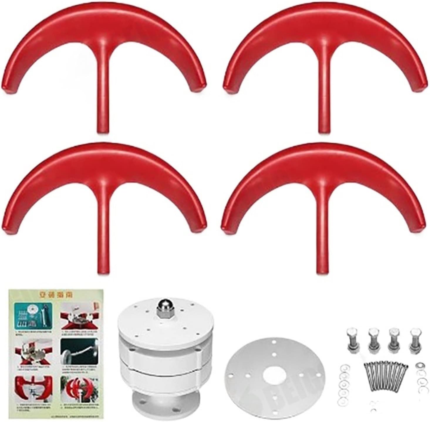 Wind Turbine, 1000W Wind Turbine 12v 24v Vertical Axies Wind Generator VAWT Small Windmill Energy with MPPT Charge Controller Homeuse(White,MPPT Controller_24V)