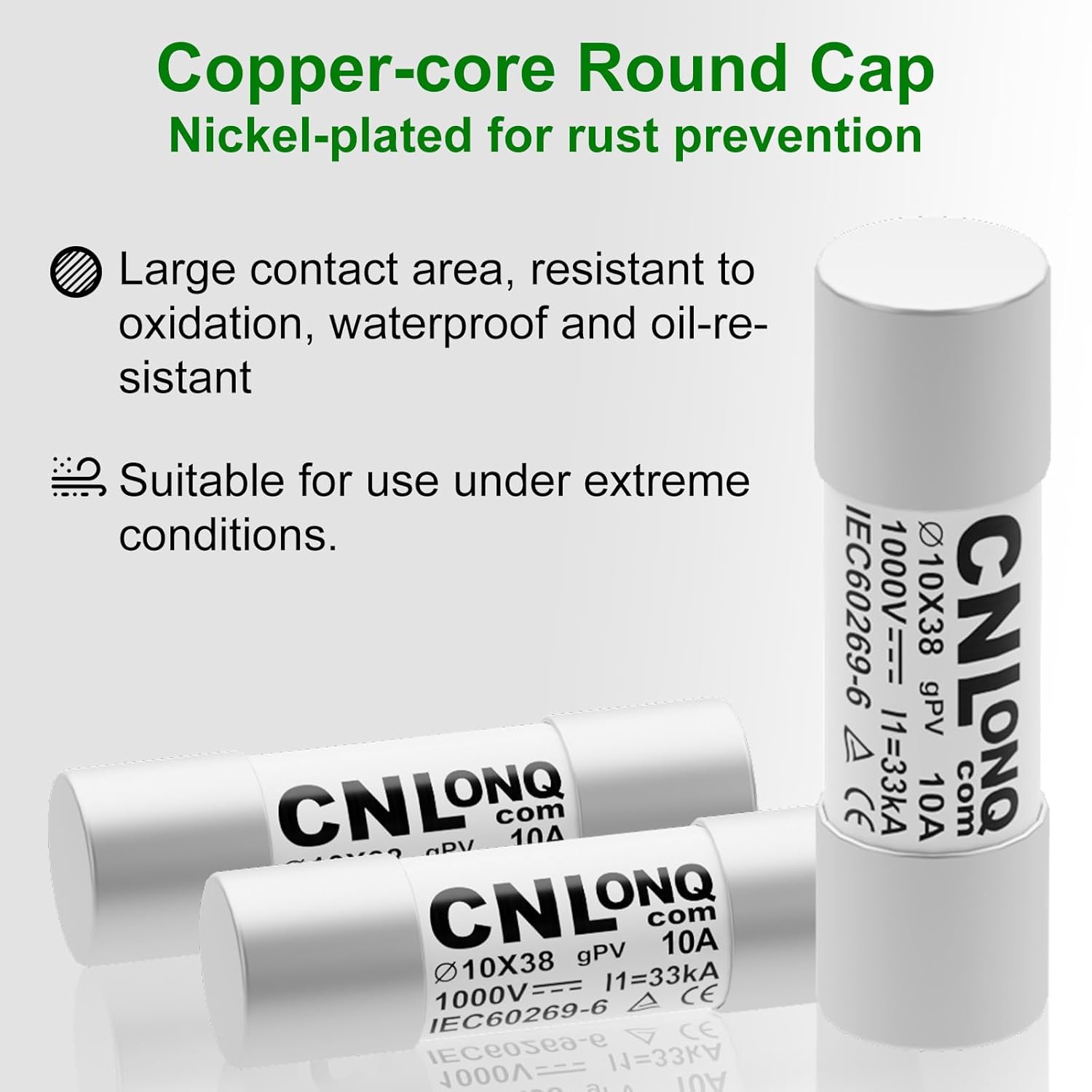 IP65 Solar PV Combiner Box DC1000V 32A Circuit Breaker with Surge Protector and 15A PV Fuses & 10pcs Fuse Link 10A 1000V DC, 1in 1out Disconnect Switch Outdoor Waterproof for Solar Panels System