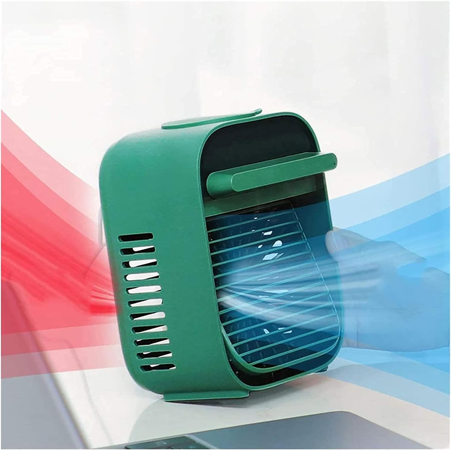 Portable Air Conditioner UBS Rechargeable Evaporative Air Cooler Fan with 3 Speeds Cordless Personal air Conditioner for Room Office (Green)