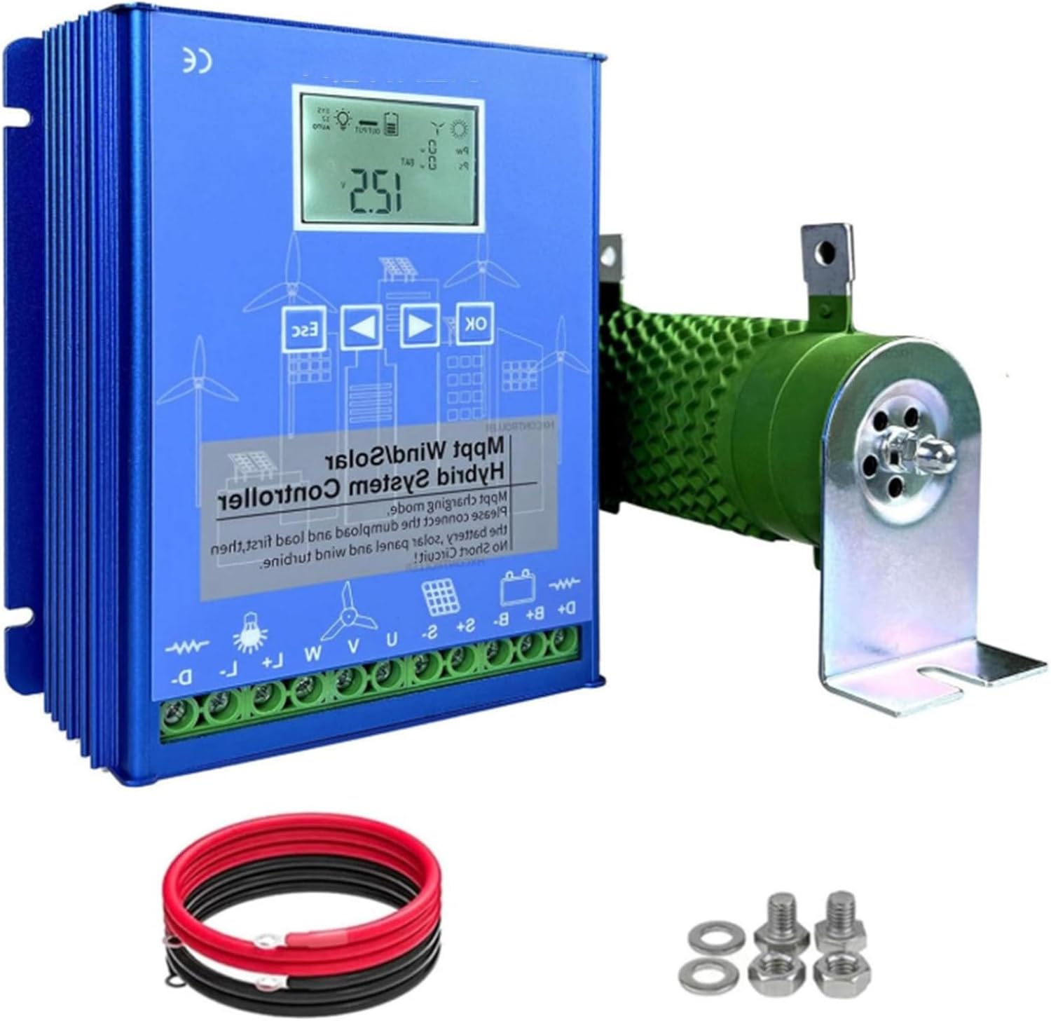 48v, 2000W Wind Hybrid System MPPT Charge Controller Solar Controller 1000W Wind 1000W Solar Energy 12V 24V 48V Auto Regulator 48V