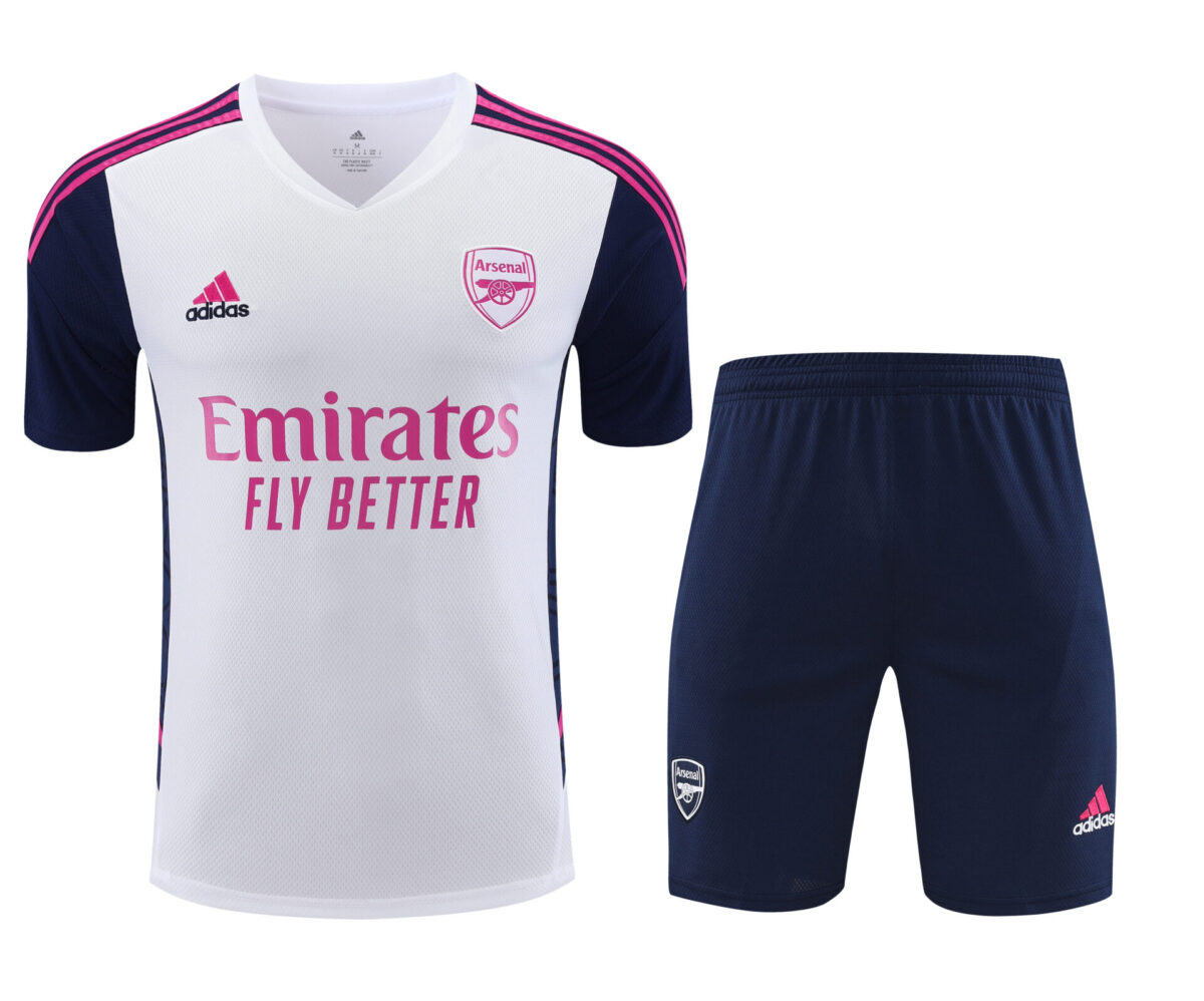 Conjunto de calentamiento Arsenal blanco y rosa - NewNow