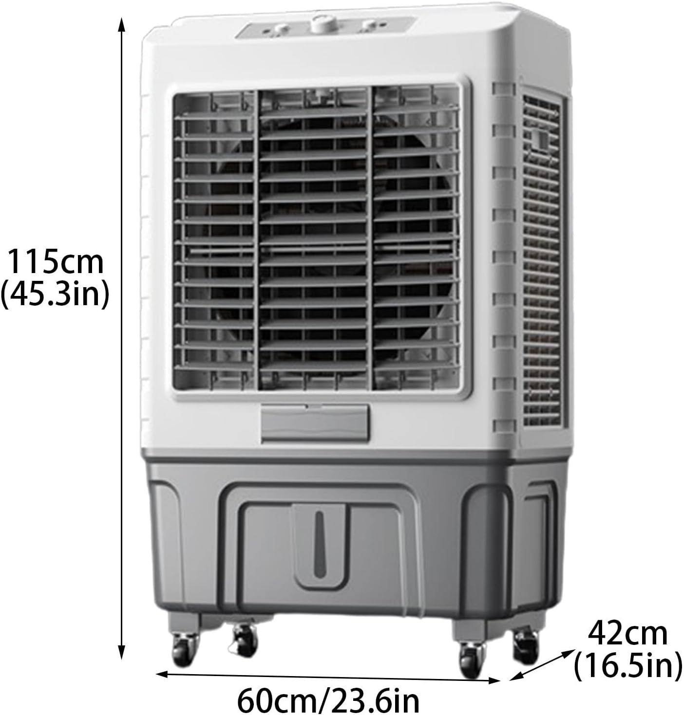 Evaporative Air Cooler, Portable Air Conditioner with Ice Crystals and 3 Wind Speeds, Swamp Cooler for Room Office Factory(60 * 42 * 115cm)