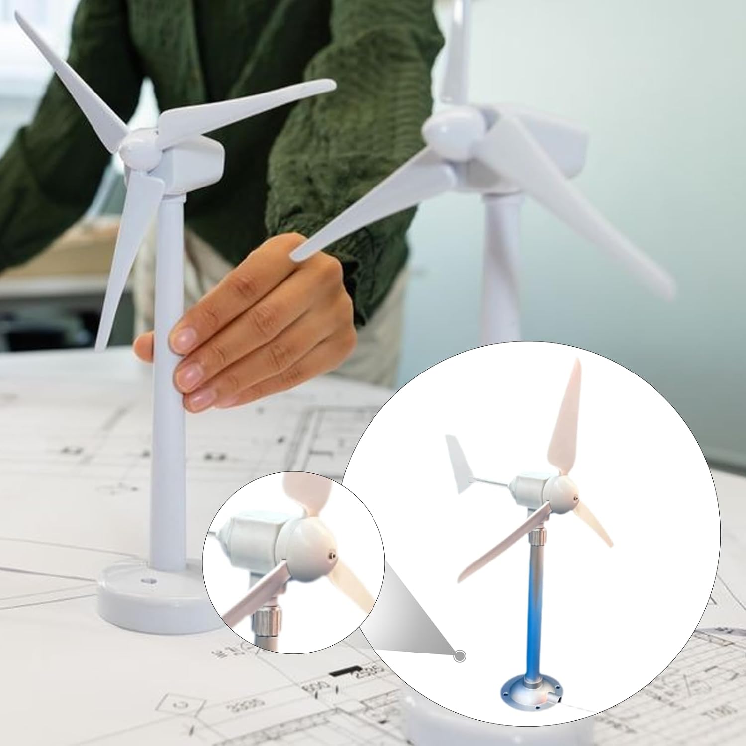 Three Wind Turbine Model Miniature Horizontal DIY Compact Professional Portable Automatic Steering Small Wind Turbine
