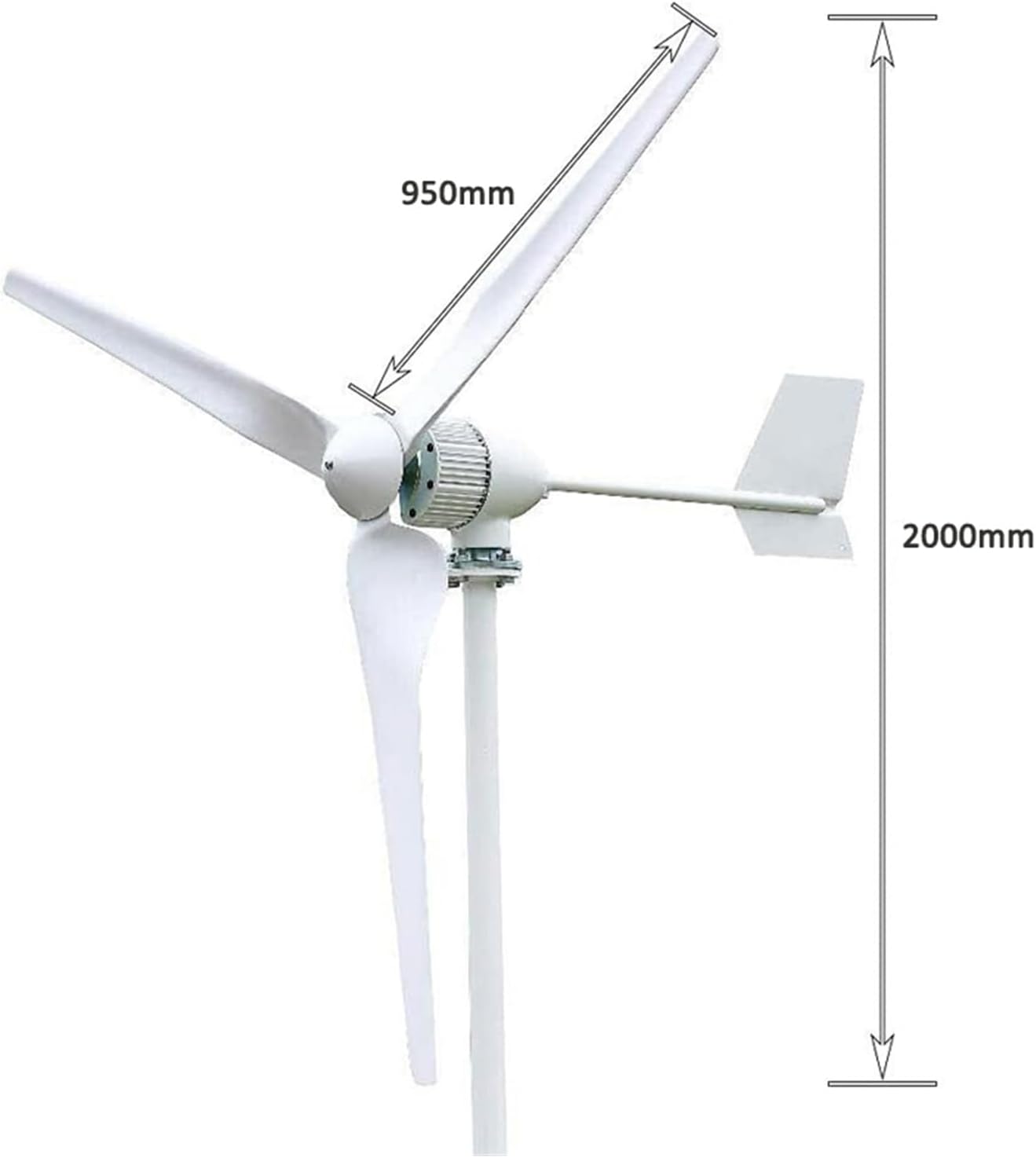 Wind Turbines, 10KW 12V 24V 48V Horizontal Wind Power Turbine for Home Farm Electric nerator 10000W Windmill 3 Blades Three Phase AC(48V_10KW)