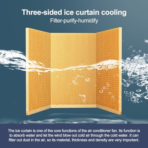 Portable Evaporative Air Cooler - 3 Speed Swamp Cooler, 30L/7.9GAL Air Conditioner for Outdoor & Commercial Use, Energy Efficient Cooling Solution