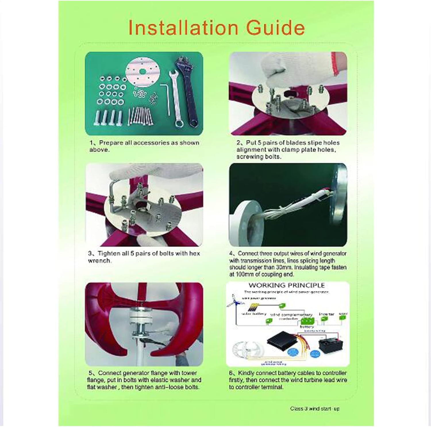 14000W No Noise Vertical Wind Turbine Set,12V 24V 48V 220V Wind Turbine 5 Blades with MPPT Controller Wind Generator for Home Use