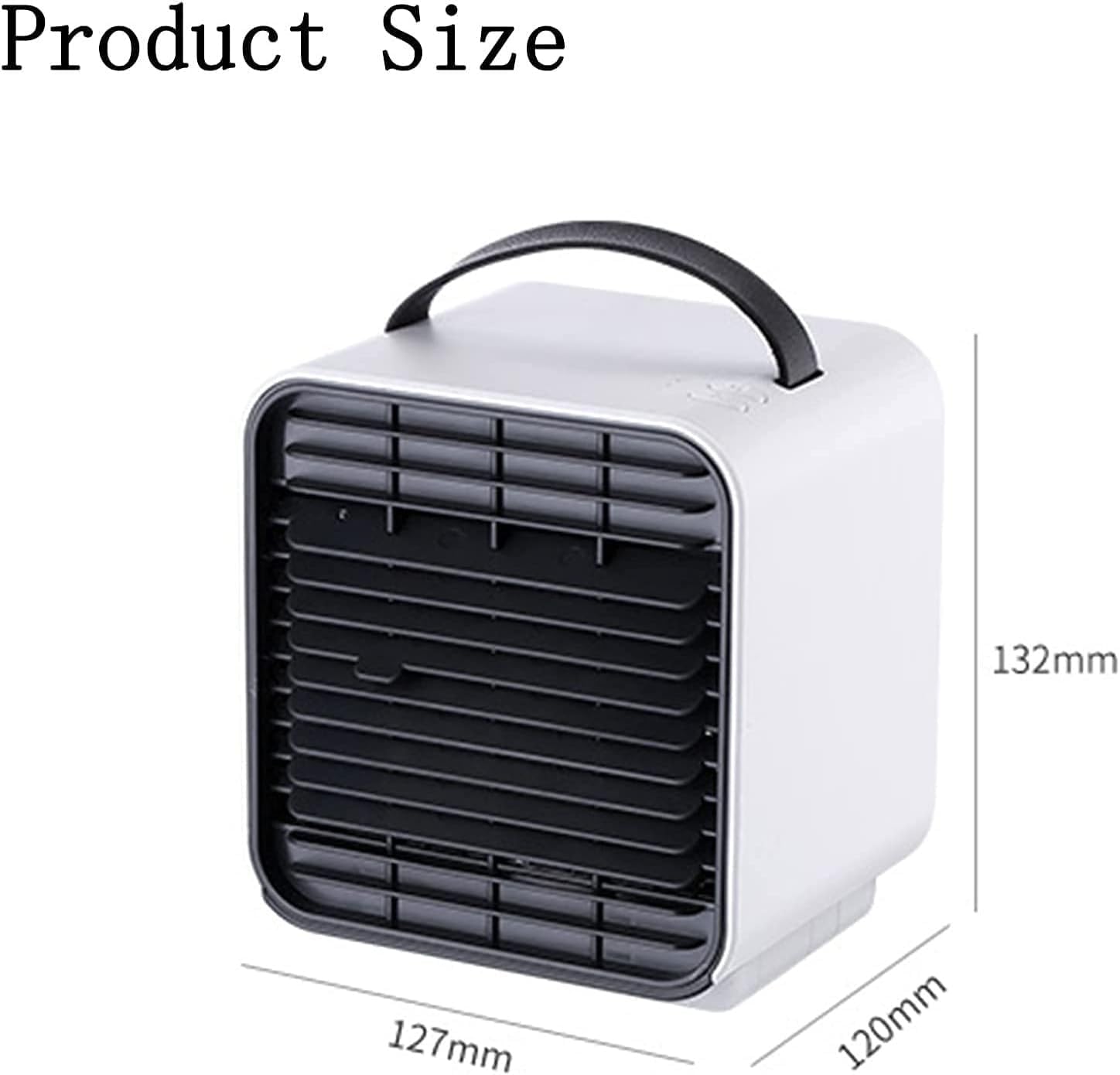 Portable Air Conditioner Fan, Rechargeable USB Air Conditioner Fan, Personal Mini Evaporative Air Cooler with 3 Speeds, Quiet Air Cooler Fan, for Home Office (Color : White)