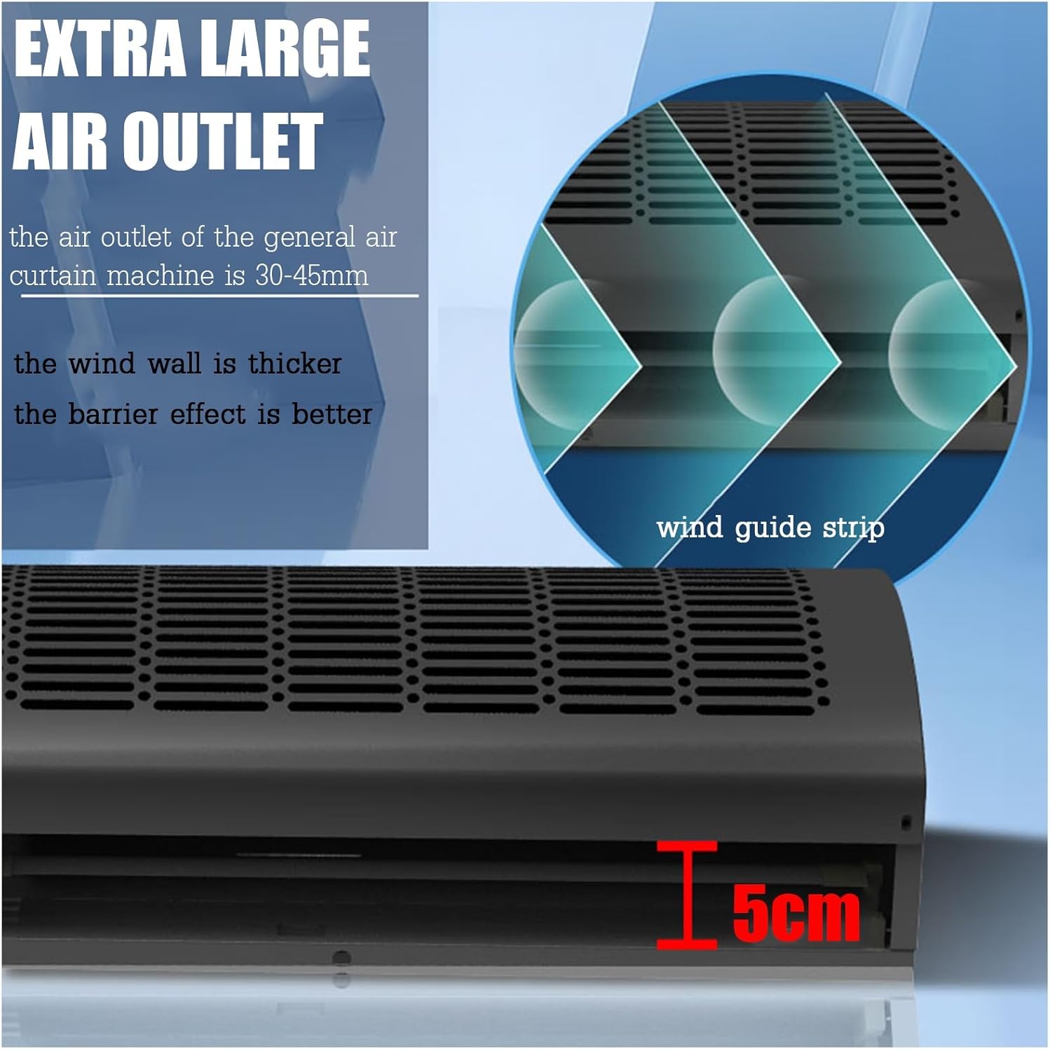 Air Curtain,Commercial Silent Door Air Curtain Machine, Energy-Saving Remote Control Black, Available in 1.5/1.8/2 Meters(0.6m)