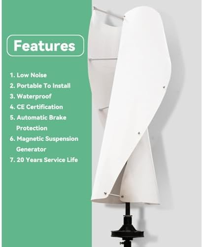 2000W/4000W/8000W/10000W 12V/24V/48V Wind Turbine Generator Kit, Noiseless Maglev Tech, Hybrid MPPT Charge Controller, Off-Grid Low Wind System, Ideal for Garden Lighting